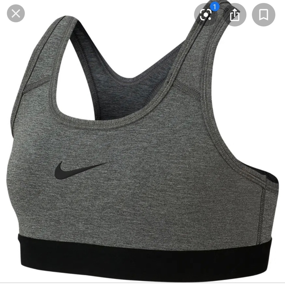 Grey and Black Nike sports bra
